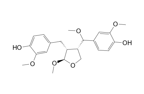 [2R,3R,4S(R*)]-3-[(4'-hydroxy-3'-methoxyphenyl)methyl]-4-[(4"-hydroxy-3"-methoxyphenyl)(methoxy)methyl]-2-methoxytetrahydrofuran