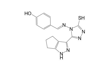 4-((E)-{[3-sulfanyl-5-(1,4,5,6-tetrahydrocyclopenta[c]pyrazol-3-yl)-4H-1,2,4-triazol-4-yl]imino}methyl)phenol