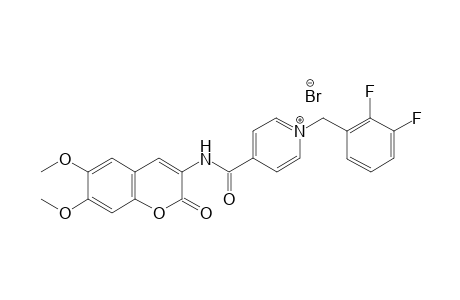 1-(2,3-Difluorobenzyl)-4-(6,7-dimethoxy-2-oxo-2H-chromen-3-ylcarbamoyl)pyridinium bromide
