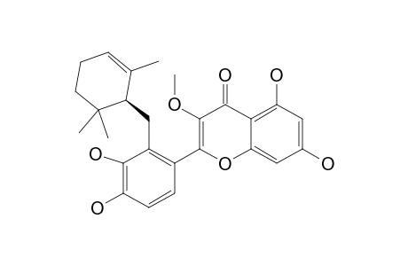UGONIN-H;5,7,3',4'-TETRAHYDROXY-3-METHOXY-2'-(2,6,6-TRIMETHYL-2-CYClOHEXENYLMETHYL)-FLAVONE