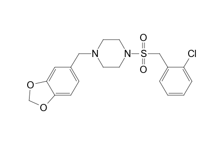 1-(1,3-Benzodioxol-5-ylmethyl)-4-[(2-chlorobenzyl)sulfonyl]piperazine