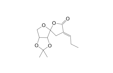 (Z)-2,3-Dideoxy-5,6-isopropylidene-2-C-propylidene-.beta.-D-erythro-4-heptulofuranosino-1,4-lactone
