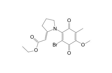 Ethyl N-(2-bromo-6-methoxy-5-methyl-1,4-benzoquinonyl)-(e)-.alpha.-2-pyrrolidinylideneacetate