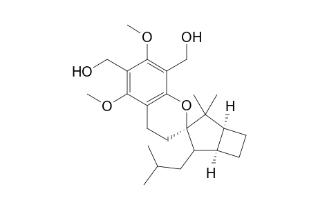 Spiro[2H-1-benzopyran-2,3'-bicyclo[3.2.0]heptane]-6,8-dimethanol, 3,4-dihydro-5,7-dimethoxy-2',2'-dimethyl-4-(2-methylpropyl)-, [1'.alpha.,3'.alpha.,3'(R*),5'.alpha.]-(.+-.)-