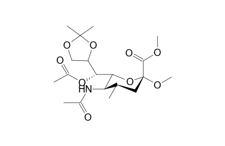 Methyl [methyl 5-acetamido-7-O-acetyl-3,4,5-trideoxy-4-C-methyl-8,9-O-(methylethylidene)-.beta.-D-glycero-D-talo-nonulopyranosid]onate