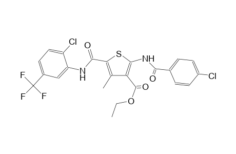 3-thiophenecarboxylic acid, 2-[(4-chlorobenzoyl)amino]-5-[[[2-chloro-5-(trifluoromethyl)phenyl]amino]carbonyl]-4-methyl-, ethyl ester