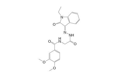 N-{2-[(2E)-2-(1-ethyl-2-oxo-1,2-dihydro-3H-indol-3-ylidene)hydrazino]-2-oxoethyl}-3,4-dimethoxybenzamide