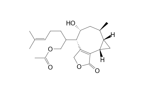 1H-Cyclopropa[3,4]cycloocta[1,2-c]furan-1-one, 4-[1-[(acetyloxy)methyl]-5-methyl-4-hexenyl]-3,4,5,6,7,7a,8,8a-octahydro-5-hydroxy-7-methyl-, [4S-[4.alpha.(R*),5.alpha.,7.beta.,7a.beta.,8a.beta.]]-