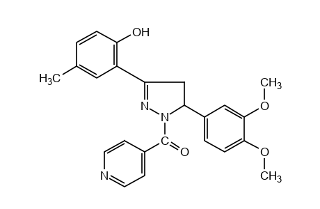 2-[5-(3,4-dimethoxyphenyl)-1-isonicotinoyl-2-pyrazolin-3-yl]-p-cresol