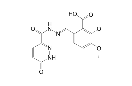 2,3-dimethoxy-6-((E)-{[(6-oxo-1,6-dihydro-3-pyridazinyl)carbonyl]hydrazono}methyl)benzoic acid