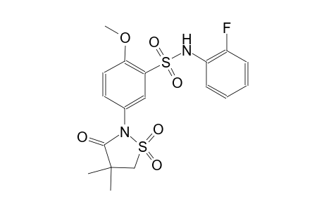 benzenesulfonamide, 5-(4,4-dimethyl-1,1-dioxido-3-oxo-2-isothiazolidinyl)-N-(2-fluorophenyl)-2-methoxy-