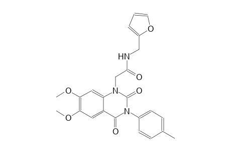 2-(6,7-dimethoxy-3-(4-methylphenyl)-2,4-dioxo-3,4-dihydro-1(2H)-quinazolinyl)-N-(2-furylmethyl)acetamide
