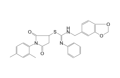carbamimidothioic acid, N-(1,3-benzodioxol-5-ylmethyl)-N'-phenyl-, 1-(2,4-dimethylphenyl)-2,5-dioxo-3-pyrrolidinyl ester
