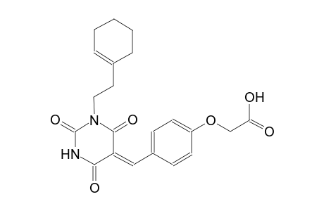 {4-[(Z)-(1-[2-(1-cyclohexen-1-yl)ethyl]-2,4,6-trioxotetrahydro-5(2H)-pyrimidinylidene)methyl]phenoxy}acetic acid