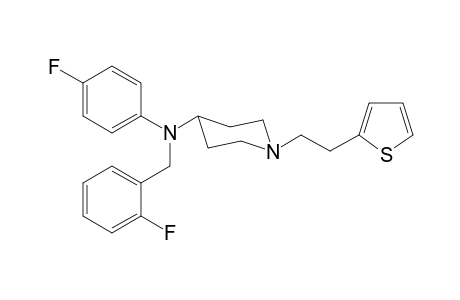 N-(2-Fluorobenzyl)-N-(4-fluorophenyl)-1-[2-(thiophen-2-yl)ethyl]piperidin-4-amine