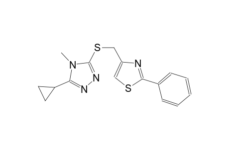 5-cyclopropyl-4-methyl-4H-1,2,4-triazol-3-yl (2-phenyl-1,3-thiazol-4-yl)methyl sulfide