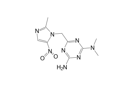 2-N,2-N-dimethyl-6-[(2-methyl-5-nitroimidazol-1-yl)methyl]-1,3,5-triazine-2,4-diamine