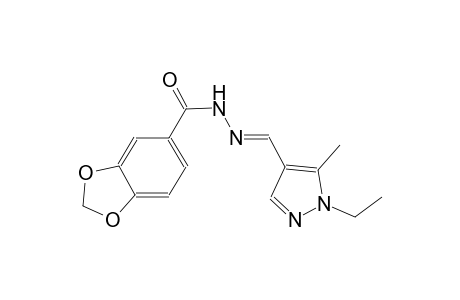 N'-[(E)-(1-ethyl-5-methyl-1H-pyrazol-4-yl)methylidene]-1,3-benzodioxole-5-carbohydrazide