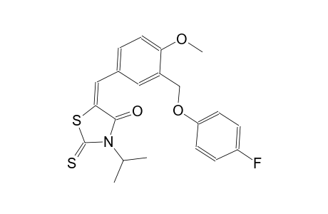 (5E)-5-{3-[(4-fluorophenoxy)methyl]-4-methoxybenzylidene}-3-isopropyl-2-thioxo-1,3-thiazolidin-4-one