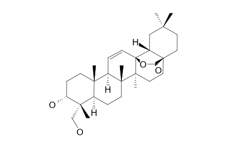 FATSICARPAIN_G;3-ALPHA-HYDROXY-23-METHOXYOLEAN-11-EN-13-BETA,28-OLIDE