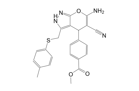 methyl 4-(6-amino-5-cyano-3-{[(4-methylphenyl)sulfanyl]methyl}-2,4-dihydropyrano[2,3-c]pyrazol-4-yl)benzoate