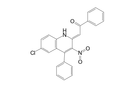 2-(6-Chloro-3-nitro-4-phenyl-1H-quinolin-2-ylidene)-1-phenyl-ethanone