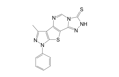 7-methyl-9-phenyl-2,9-dihydro-3H-pyrazolo[4',3';4,5]thieno[2,3-e][1,2,4]triazolo[4,3-c]pyrimidine-3-thione