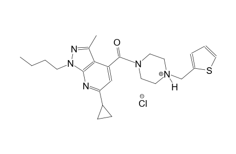 1-[(1-butyl-6-cyclopropyl-3-methyl-1H-pyrazolo[3,4-b]pyridin-4-yl)carbonyl]-4-(2-thienylmethyl)piperazin-4-ium chloride