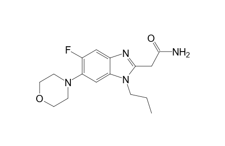 2-(5-fluoranyl-6-morpholin-4-yl-1-propyl-benzimidazol-2-yl)ethanamide