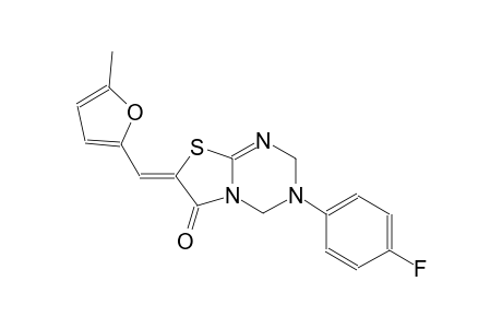 (7Z)-3-(4-fluorophenyl)-7-[(5-methyl-2-furyl)methylene]-3,4-dihydro-2H-[1,3]thiazolo[3,2-a][1,3,5]triazin-6(7H)-one