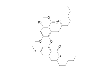 Benzoic acid, 6-hydroxy-4-methoxy-3-[(6-methoxy-1-oxo-3-pentyl-1H-2-benzopyran-8-yl)oxy]-2-(2-oxoheptyl)-, methyl ester