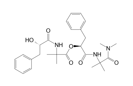 Alanine, N-(2-hydroxy-1-oxo-3-phenylpropyl)-2-methyl-, 2-[[2-(dimethylamino)-1,1-dimethyl-2-oxoethyl]amino]-2-oxo-1-(phenylmethyl)ethyl ester, [S-(R*,R*)]-