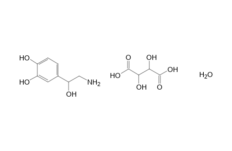 alpha-(aminomethyl)-3,4-dihydroxybenzyl alcohol, hydrogen tartrate (salt), hydrate
