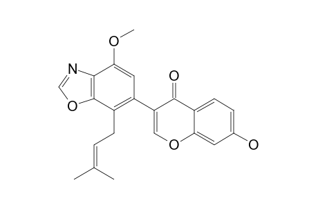 PISCERYTHOXAZOLE;7-HYDROXY-5'-METHOXY-2'-(3,3-DIMETHYLALLYL)-OXAZOLO-[4''',5''':4',3']-ISOFLAVONE