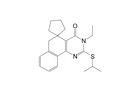 3-ethyl-2-(isopropylthio)-3H-spiro[benzo[h]quinazoline-5,1'-cyclopentan]-4(6H)-one