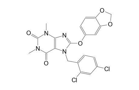 8-(1,3-benzodioxol-5-yloxy)-7-(2,4-dichlorobenzyl)-1,3-dimethyl-3,7-dihydro-1H-purine-2,6-dione