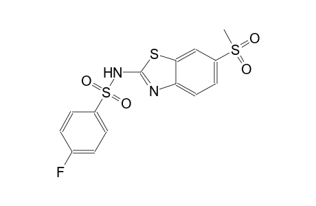 4-fluoro-N-[6-(methylsulfonyl)-1,3-benzothiazol-2-yl]benzenesulfonamide