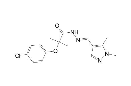 2-(4-chlorophenoxy)-N'-[(E)-(1,5-dimethyl-1H-pyrazol-4-yl)methylidene]-2-methylpropanohydrazide