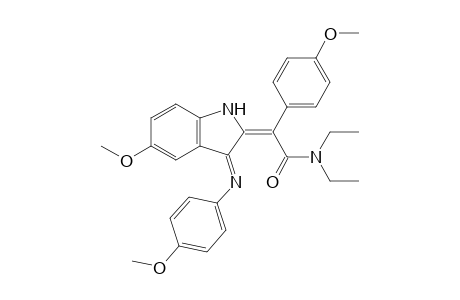 2-[N,N-Diethyl-1'-carbamoyl-1'-(4"'-methoxyphenyl)methylidene]-5-methoxy-3-(4"-methoxyphenyl)imino-1H-indole