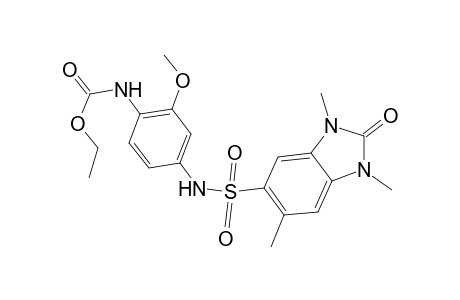 Carbamic acid, [4-[[(2,3-dihydro-1,3,6-trimethyl-2-oxo-1H-1,3-benzimidazol-5-yl)sulfonyl]amino]-2-methoxyphenyl]-, ethyl ester