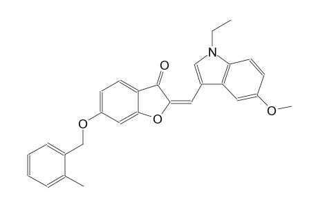 3(2H)-benzofuranone, 2-[(1-ethyl-5-methoxy-1H-indol-3-yl)methylene]-6-[(2-methylphenyl)methoxy]-, (2E)-