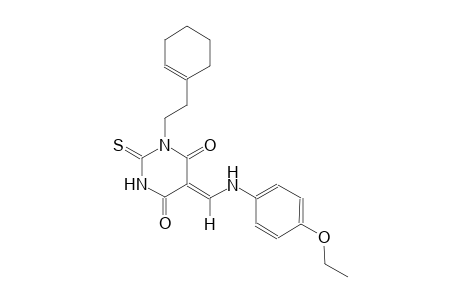 (5Z)-1-[2-(1-cyclohexen-1-yl)ethyl]-5-[(4-ethoxyanilino)methylene]-2-thioxodihydro-4,6(1H,5H)-pyrimidinedione