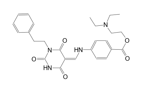 benzoic acid, 4-[[(Z)-(tetrahydro-2,4,6-trioxo-1-(2-phenylethyl)-5(2H)-pyrimidinylidene)methyl]amino]-, 2-(diethylamino)ethyl ester
