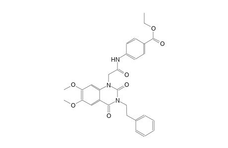 ethyl 4-{[(6,7-dimethoxy-2,4-dioxo-3-(2-phenylethyl)-3,4-dihydro-1(2H)-quinazolinyl)acetyl]amino}benzoate