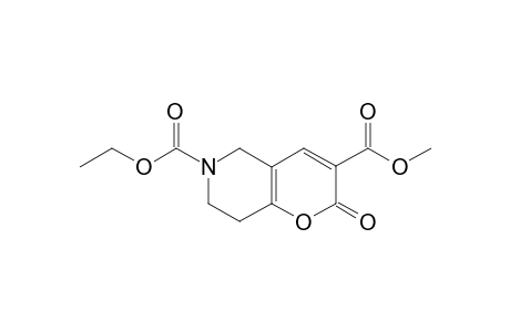 Methyl 6-aza-6-ethylcarboxy-2-oxo-2,5,6,7,8-pentahydro-2H-benzo[b]pyran-3-ylcarboxylate