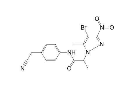 2-(4-Bromo-5-methyl-3-nitro-1H-pyrazol-1-yl)-N-[4-(cyanomethyl)phenyl]propanamide