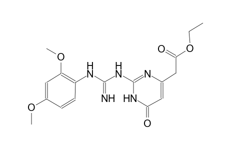 4-pyrimidineacetic acid, 2-[[[(2,4-dimethoxyphenyl)amino]iminomethyl]amino]-1,6-dihydro-6-oxo-, ethyl ester