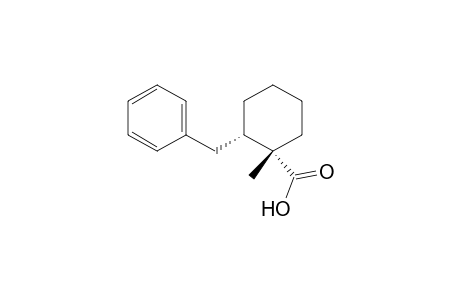 Cyclohexanecarboxylic acid, 1-methyl-2-(phenylmethyl)-, (1S-trans)-