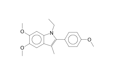 1H-Indole, N-ethyl-5,6-dimethoxy-3-methyl-2-(4'-methoxyphenyl)-
