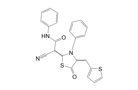 2-Cyano-2-(5-oxo-3-phenyl-4-(thiophen-2-ylmethylene)thiazolidin-2-ylidene)-N-phenylacetamide